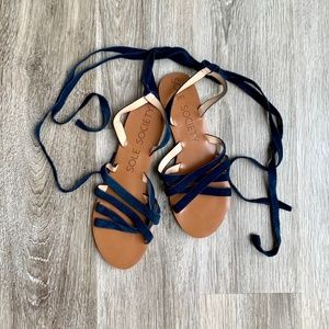 COPY - Sole Society Suede Strappy Flat Sandals